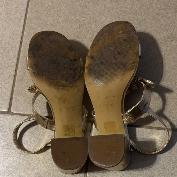 J. Crew Metallic Gold Knot Sandals - Picture 3 of 4